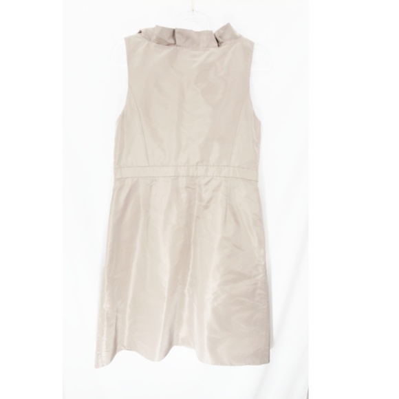 NWOT J.Crew Taupe Ruffle Trim Sleeveless Dress - Picture 2 of 3